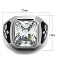 thumbnail image 2 of Luxe Jewelry Designs Men's Stainless Steel Solitaire Ring with Cubic Zirconia and Epoxy - Size 11, 2 of 4