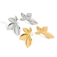 thumbnail image 6 of PISONIC Leaf Stud Earrings Medium Leaf Drop Dangle Earrings for Women Hypoallergenic Plant Earrings for Vacation Leaf Jewelry for Gift, 6 of 7