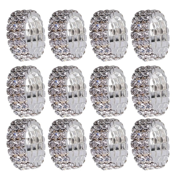 Esquirla 12pcs Crystals 3 Row Stretch Barefoot Toe Adjustable Jewelry Gift White
