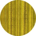 thumbnail image 1 of Ahgly Company Machine Washable Indoor Round Abstract Yellow Modern Area Rugs, 3' Round, 1 of 4