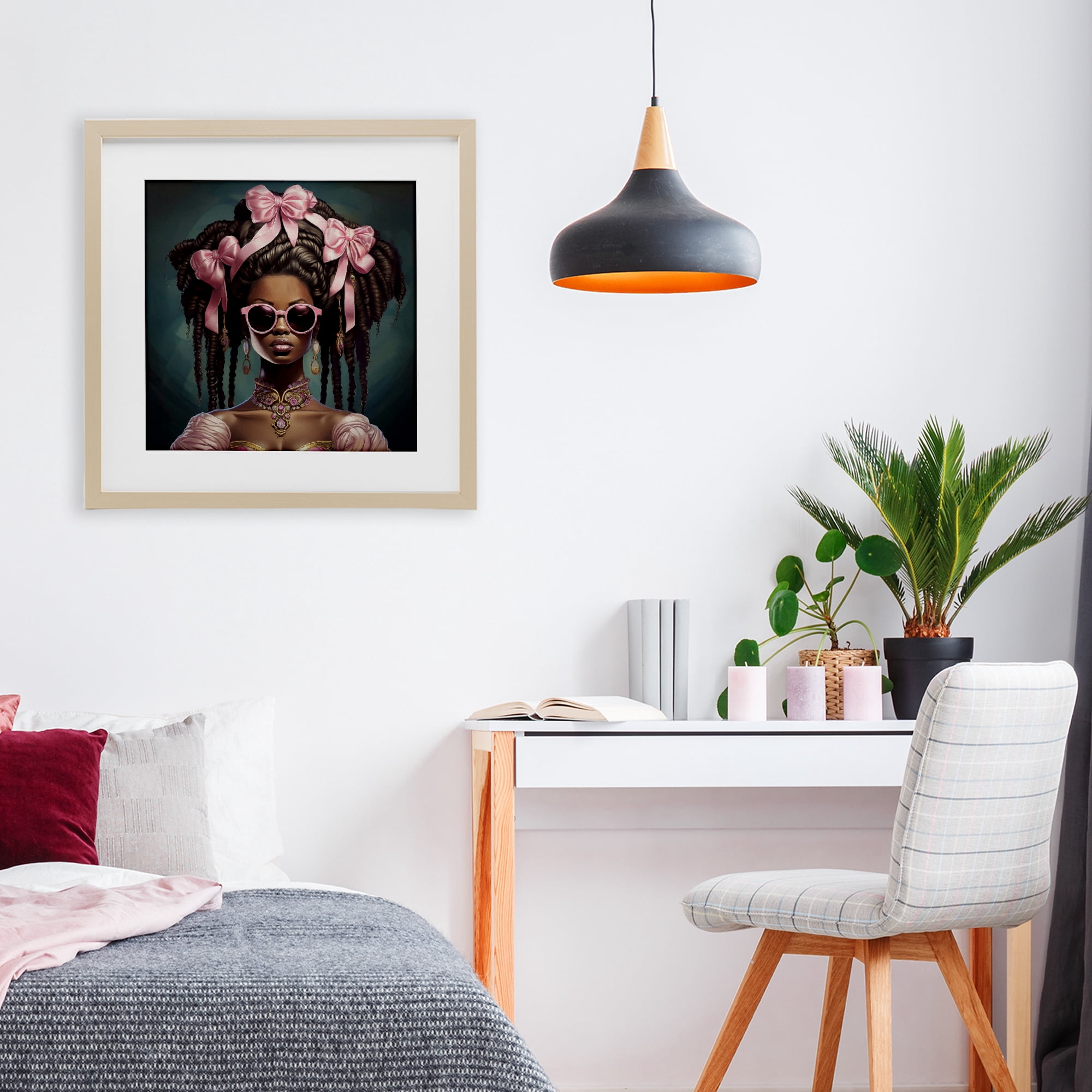 Stupell Industries Rococo Woman With Bows Birch Framed Print Under Glass, design by Grotto Studios