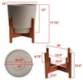 thumbnail image 4 of Bloem Hopson Planter W/ Wood Stand 14 x 17.75 Plastic Round Burnt Red, 4 of 11
