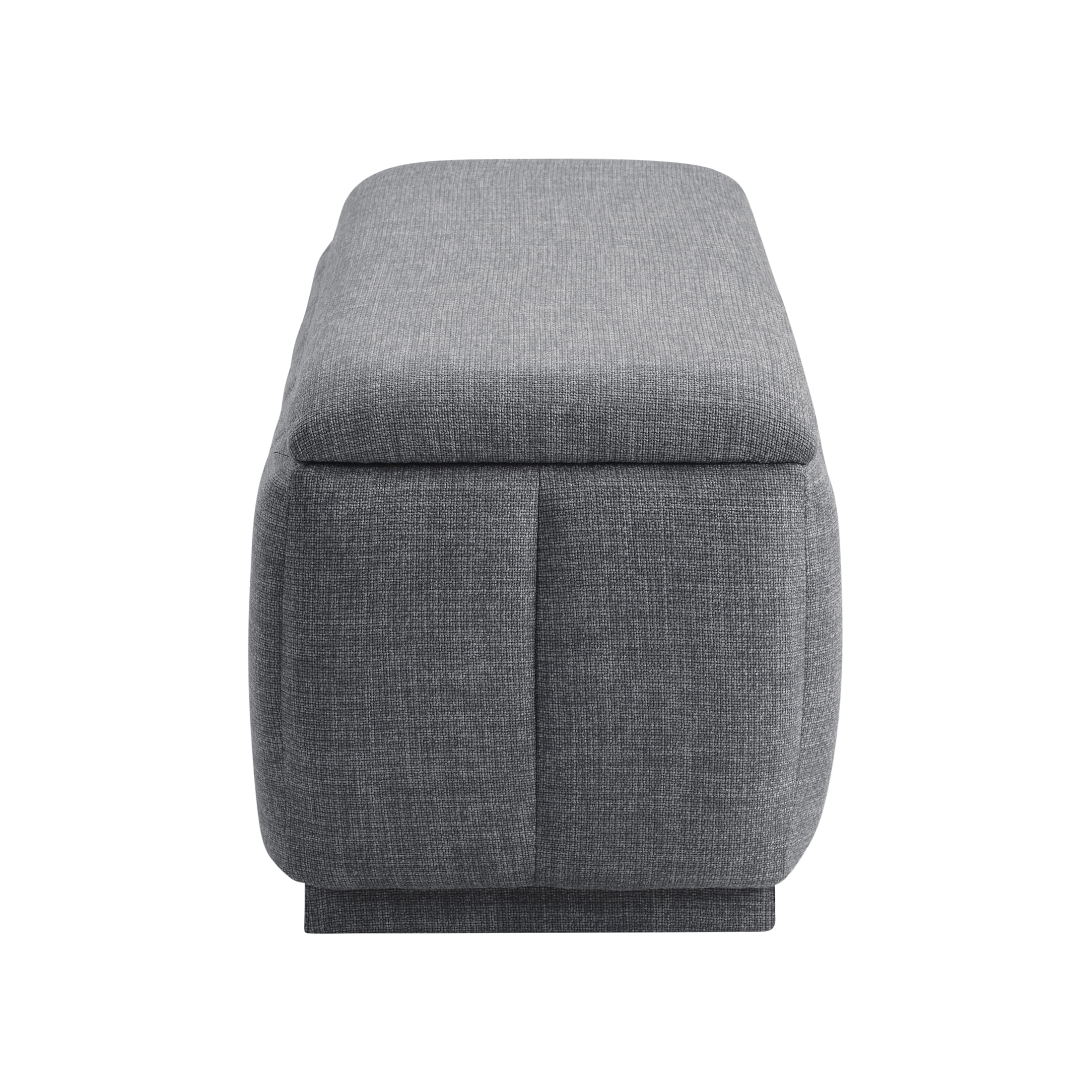 OakvillePark Halorini Textured Fabric Lift Top Storage Bench, Gray