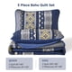 thumbnail image 4 of Juego de edredón WONGS BEDDING, color azul marino, tamaño king size, con 2 fundas de almohada, 4 of 5
