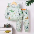 thumbnail image 2 of NOLDARES Boys Sweatsuits 2 Piece Outfits Kids Long Sleeve Hoodie Jogger Pants Set, Back to School Clothes Fall Winter Outfits(T046-Green), 2 of 9