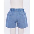 thumbnail image 4 of Haitryli Girls Embroidered Floral And Bow Denim Shorts Split Hem Pants For Casual Vacation Beach Toursers Butterfly 160/30, 4 of 7