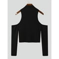 thumbnail image 4 of Men's Sexy Off Shoulder Cutout Long Sleeve T-Shirt Tops, 4 of 6