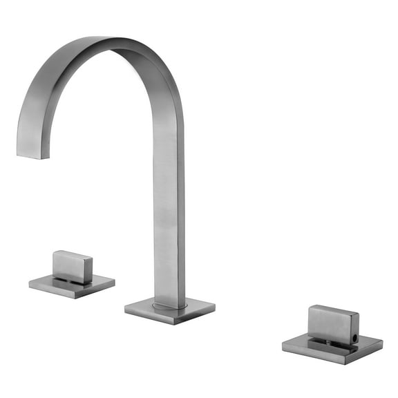 ALFI brand AB1336-BN Brushed Nickel Gooseneck Widespread Bathroom Faucet