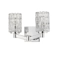 thumbnail image 4 of Z-Lite Aubrey 2 Light Clear Glass Steel Vanity Light in Chrome, 4 of 7