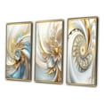 thumbnail image 3 of Designart "Spiraling Amidst Opulent Fractals In Gold And White V" Fractals Framed Wall Art Set Of 3 - Gold Transitional Frame Gallery Set For Office Decor, 3 of 6