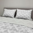 thumbnail image 2 of Mosaic Comforter & Sham Bedding Set, Geometric Shapes Repetition in Contemporary Design Neutral Color Pattern, 3 pcs Duvet Set Microfiber Filling Quilt, 5 Sizes, Pale Grey and White, by Ambesonne, 2 of 4