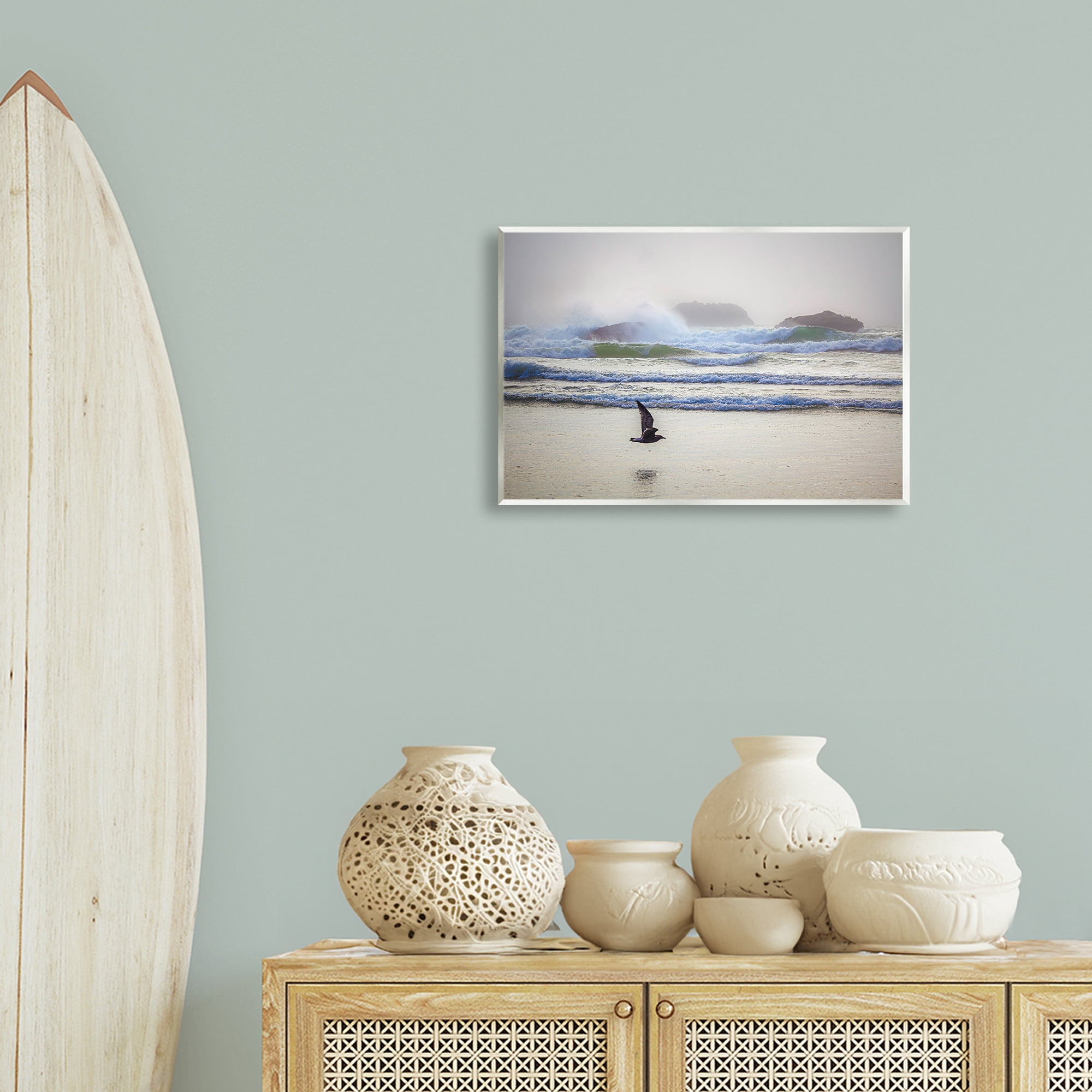 Stupell Industries Flying Low over Shore Landscape & Nature Photography Unframed Art Print Wall Art, 19 x 13