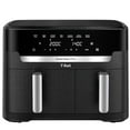 thumbnail image 1 of T-fal Friteuse à Air Chaud Double TTG, 11,6 Pintes, 7 Programmes de Cuisson en 1, Friteuse à Air à Panier Double, Friteuse à Air, extra Croustillant, Rôtir, Cuire, Réchauffer, Déshydrater, mode Synchronisation, Composants Allant au Lave-Vaisselle, Noir, 1 of 9