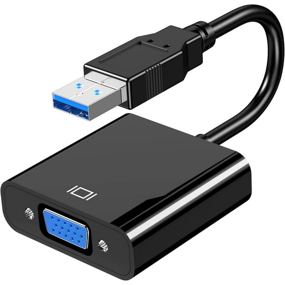 USB to VGA Adapter for Monitor, VGA to USB 3.0/2.0 Converter 1080P Multi-Display Video Cable for Laptop Desktop PC to Monitors, Projector, TV. (Not Support Chromebook)