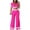Pink, variant on Fankiway Fashion Women Summer Round-Neck Solid Color Casual Short Sleeve top+ Pant Set Womens Set Summer Outfits Summer Outfits for Women 8684 Piece