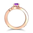 thumbnail image 4 of Bague de Mariée Ronde Améthyste & Rubis Rouge 2.50 Carats pour Dames Solide 18K Or Rose Taille 7 par Diamond-Capitals, 4 of 8