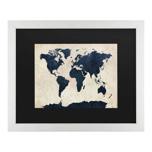 Trademark Fine Art 'World Map -Navy' Canvas Art by Michael Tompsett