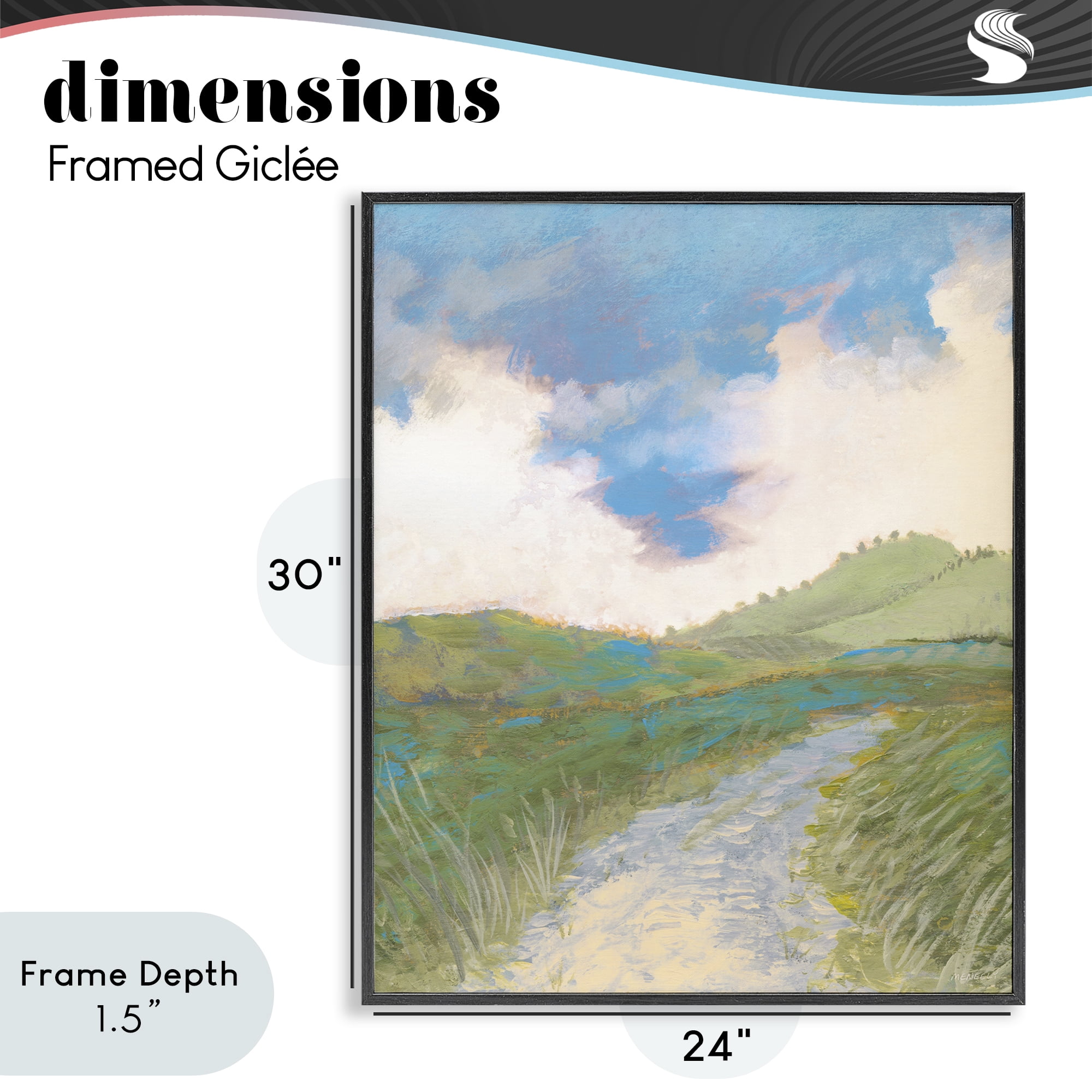 Stupell Industries Windy Path Impression Black Framed Giclee Art, design by Dan Meneely