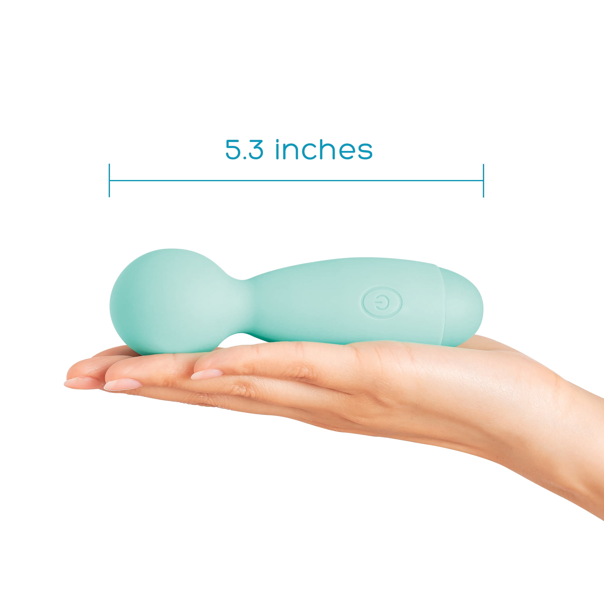 plusOne Mini Travel Vibrator Wand, Waterproof, Teal