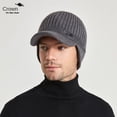 thumbnail image 3 of Gorros de invierno con visera para hombre, gorro de esquí tejido con estilo, gorra de béisbol para nieve, mantiene el calor, moda, envío gratuito, 3 of 4