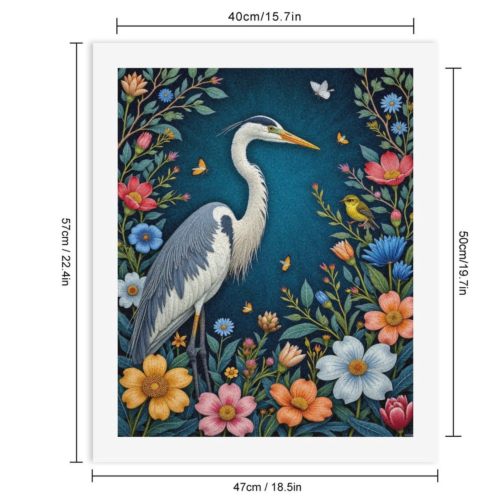Paint By Numbers Kit for Adults Beginner - DIY Floral Bird Paradise Art Scene Canvas Painting Kits for Adults, Frameless Paint By Number for Adults for Home Wall Decor 16x20 Inch