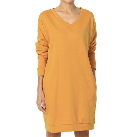 - TheMogan Women's PLUS V-Neck Long Sleeve Pocket Oversized Sweatshirts Pullover Tunic