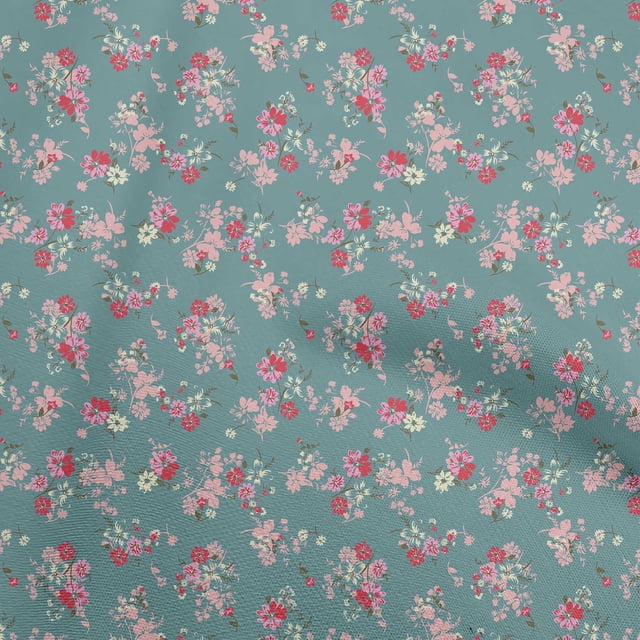 oneOone Coton Tissu Bleu Sarcelle Robe Tissu Imprimé Imprimé Tissu par la Cour 56 Pouces de Large