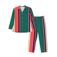 thumbnail image 1 of Fotbe Vertical Stripes Pijama de Hombre con Estampado de Manga Larga, Conjunto de 2 Piezas, Ropa de Dormir Suave y Cómoda con Bolsillos-Medium, 1 of 7