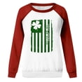 thumbnail image 2 of CKpwisy Sweatshirts Trendy Lonng Sleeve USA Flag Printed Tops Long Sleeve Crew Neck Pullover Shirts Clover Clothing for Women, 2 of 4