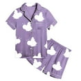 thumbnail image 3 of LIUYUNNN Kids Satin Pajamas Bee Girls Button Down Pajamas Set Toddler Nightgown Toddler Boy Clothes 8-9 Years Boys Girls Fall Outfits, 3 of 3