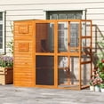 thumbnail image 2 of COZIWOW Wood  Cat House Catio Outdoor Enclosure, 2 Resting Condos, 2 Platforms, 4-Tier Cat Play Cage, Orange, 2 of 9