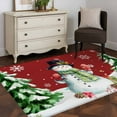 thumbnail image 5 of Red Snowman Christmas Area Rug 4x6 Washable Rug Non Slip Xmas Tree Snowflake Rustic Winter Large Area Rug Indoor Floor Carpet for Entryway Bedroom Kitchen Living Room Home Office Dining Room Nursery, 5 of 8