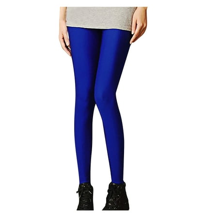 

Dadaria Compression Leggings for Women Circulation Elastic Cropped Trousers Slimming Candy Color Fluorescent Leggings Blue M Female