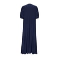 thumbnail image 4 of asdoklhq Dress for Women Fashion Women Summer Casual Round-Neck Short Sleeve Solid Long Dress Navy XL, 4 of 6