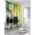 thumbnail image 3 of Fsddascl Zen Stones Shower Curtain Set - 36" x 78" Washable Bathtub Curtain with 12 Hooks, Nature Water Reflection Floral Farmhouse Waterproof Fabric Stall Shower Curtains for Bathroom/Bathtub, 3 of 6