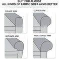 thumbnail image 5 of Fundas elásticas de spandex para reposabrazos de sillas, sofás, sillones y butacas reclinables con pasadores giratorios, 2 unidades (café)., 5 of 5