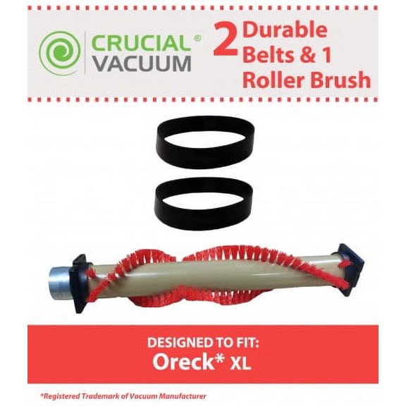 Crucial Vacuum Oreck XL Roller Brush & 2 Belt Part # 016-1152, 75202-01 & XL010-0604
