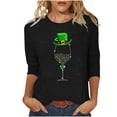 thumbnail image 2 of DDAPJ pyju St Patricks Day Shirt for Women, 3/4 Sleeve Irish Shamrock Printed T-Shirt Dreessy Casual V Neck Blouse Lucky Blessed Tops 2025 Fashion Gift Ideas Z-Black L, 2 of 5