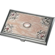 Visol V701B Visol Ariella Pink Marble and Stainless Steel Business Card Case