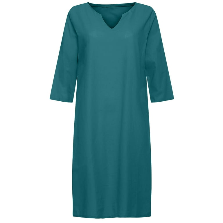 Cyber&Monday Deals Dyegold Shift Dress For Women Knee Length Cotton Linen Summer Casual Retro Plus Size Dresses Loose Vintage Midi Tshirt Dress - Walmart.com Cyber&Monday Deals Dyegold Shift Dress For Women Knee Length Cotton Linen Summer Casual Retro Plus Size Dresses Loose Vintage Midi Tshirt Dress - Walmart.com