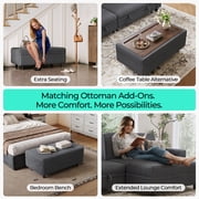 Linsy Home Plush Corduroy Sleeper Sofa Bed with Storage Seat, Pull Out Couch Bed with USB, Cup Holder, Side Pocket, V Shaped Sectional Couches for Living Room, Apartment, Dark Grey