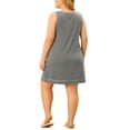 thumbnail image 3 of Agnes Orinda Women's Plus Size Nightgown Sleeveless Round Neck Lounge PJs Sleep Dress 1X Gray, 3 of 7