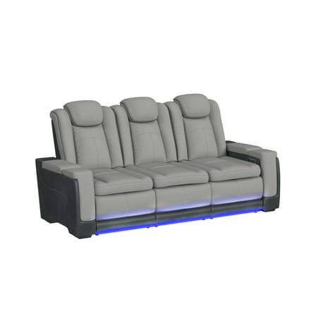 Picket House Furnishings Niven Power Motion Sofa in Rocky Cement/Charcoal