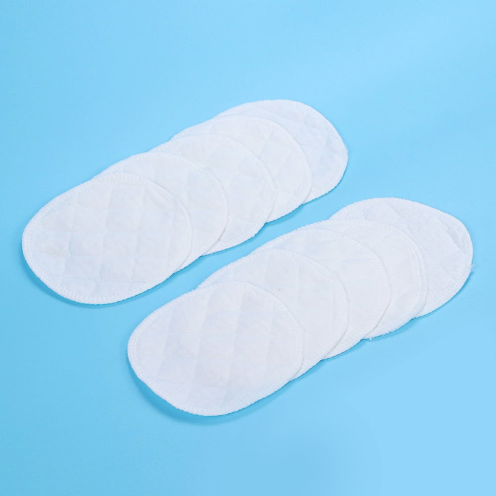 12pcs Bamboo Nursing Breast Pads with Laundry Bag - Contoured Leak-Proof  Breastfeeding Nipple Pad for Maternity, Reusable Nipple Covers for Breast