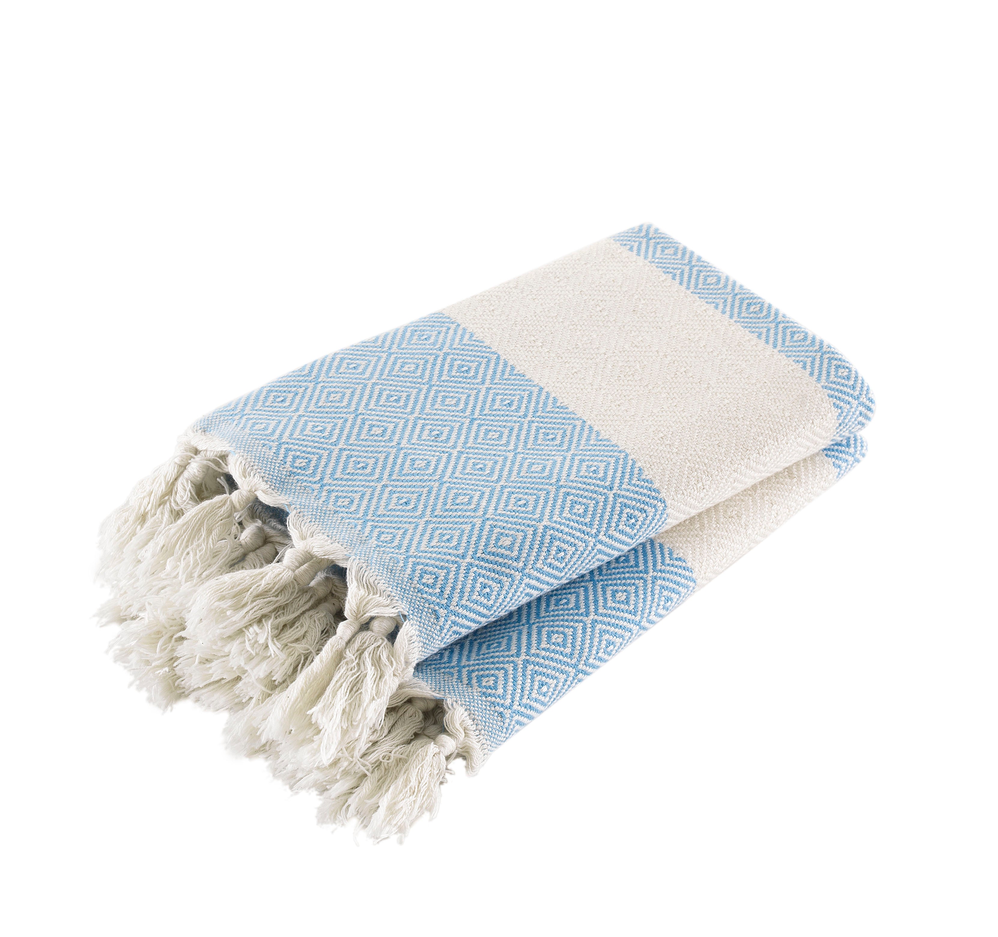 Turkish Cotton Hand Towels for Bathroom & Kitchen, Soft, Absorbent, Lilac, Set of 2, 19x39 inches