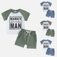 thumbnail image 5 of Tkrady Toddler Boys Clothes Summer New Letter Print Handsome Short Sleeve Tee Tops Shorts 2 Piece Set, Sizes 0-3 Years, 5 of 5
