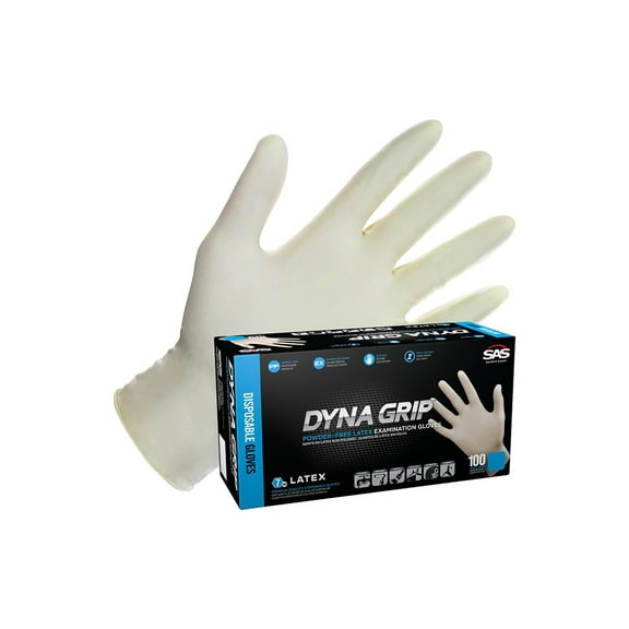 Dyna Grip 650-1004 Powder-Free Exam Grade Latex Disposable Gloves - 7 Mil, Size XL, 100/Box