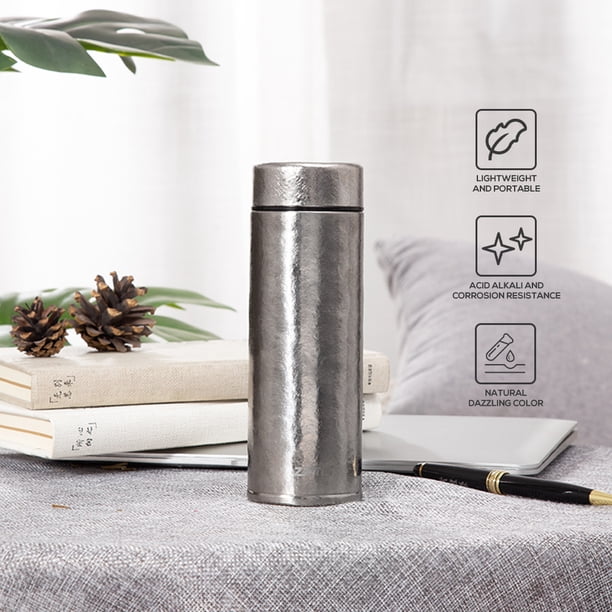 Taza Térmica de Titanio Puro (260ml - Plata Estelar), Ideal para Oficina, Deportes y Aire Libre, Mantiene Bebidas Frías o Calientes por Horas, Diseño Elegante y Liviano, Material Saludable y Duradero.