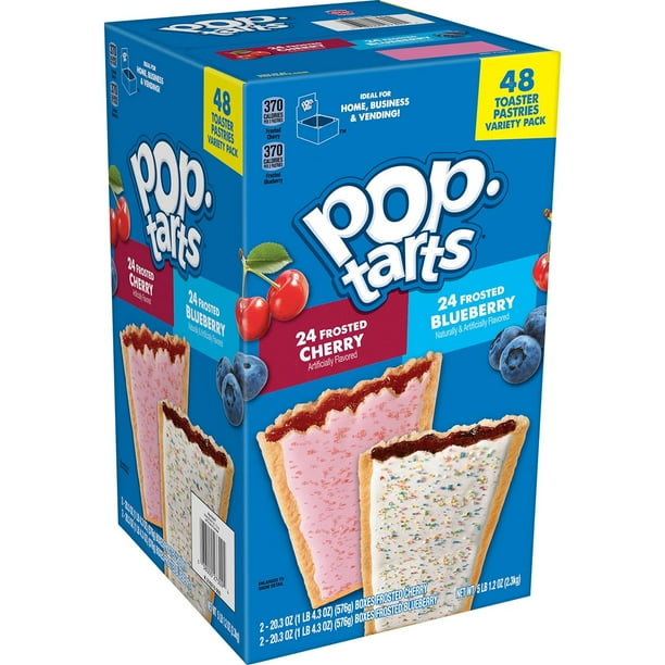 Kellogg's PopTart Variety Pack, Blueberry and Cherry (48 Count