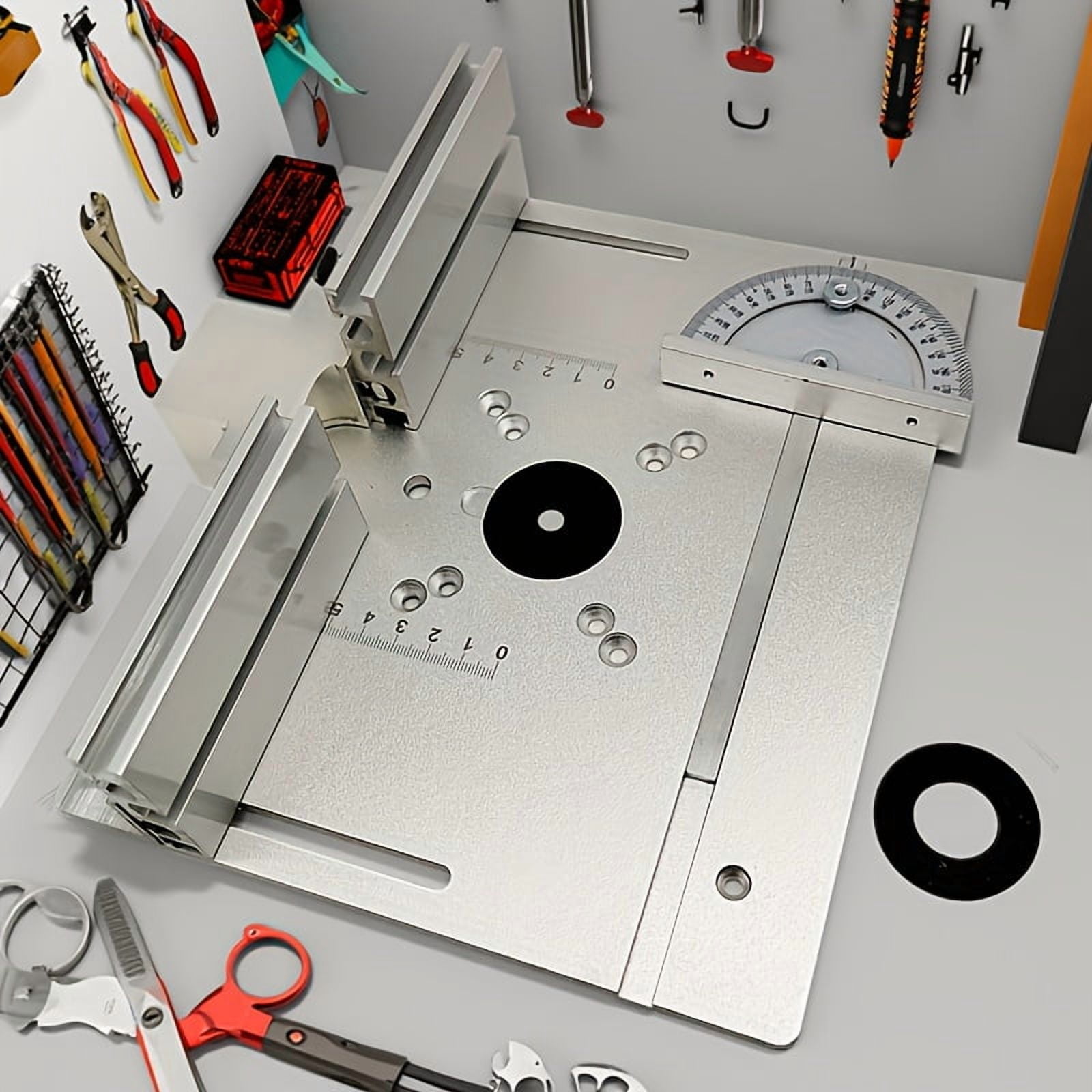 Upgrade Your Woodworking Bench with This 1pc Aluminum Router Table Insert Plate, Aluminum Dual Function Router Table with Fence And Miter Gauge